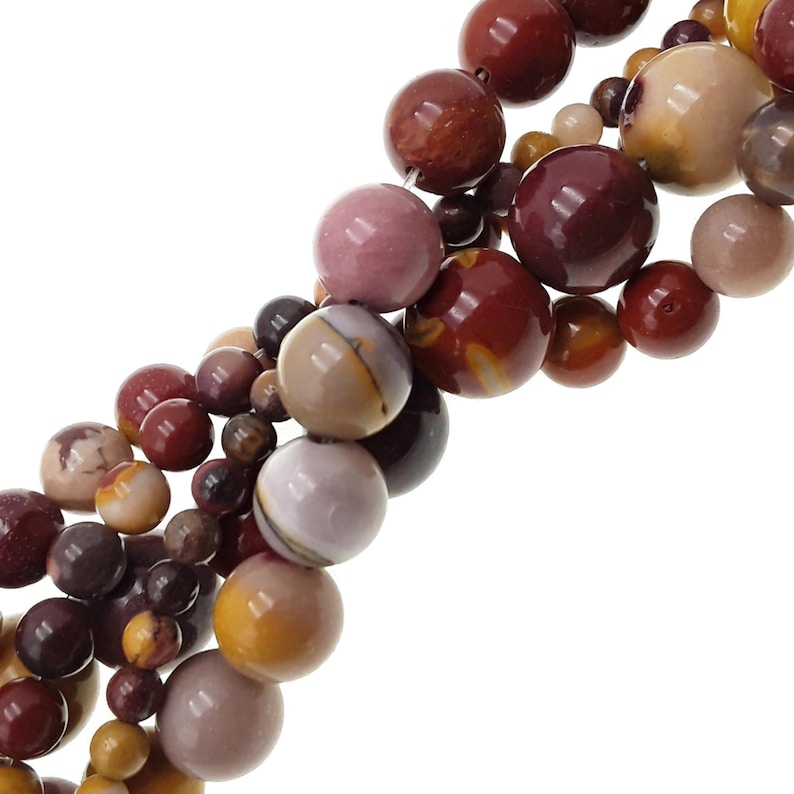 Mookaite Jasper Smooth Round Beads 4mm 6mm 8mm 10mm 12mm Approx 15.5 Strand