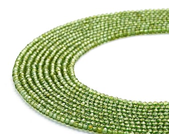 Natural Peridot Faceted Round Beads Size 2mm 2.5mm 3mm 4mm 5mm 15.5" Strand