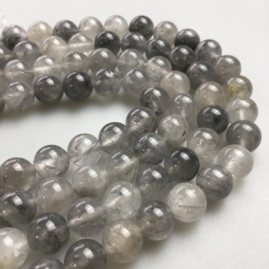 Cloudy Gray Quartz Smooth Round Beads 4mm 6mm 8mm 10mm 12mm Etsy