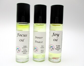 Serenity Oil Roller Ball Kit: Joy, Inner Peace, Focus - to soothe your energy woes - Dees Transformational Healing