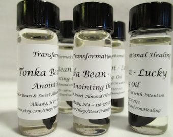Tonka Bean Oil Luck Ritual Anointing Oil - Come to Me Energy Wish Protection Oil Hoodoo Voodoo Mojo Wealth - Dees Transformational Healing