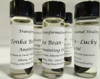 Aceite de haba tonka, aceite de unción para rituales de la suerte - Ven a mí, aceite de protección energética, aceite de Hoodoo, vudú, Mojo, riqueza - Dees Transformational Healing