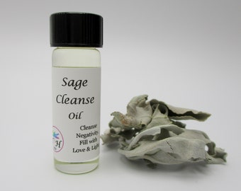 Sage Cleanse Smudge Oil - Ritual Space, Liquid Smudge, Candle Blessing, Aura Clearing, Spiritual Purity - Dees Transformational Healing