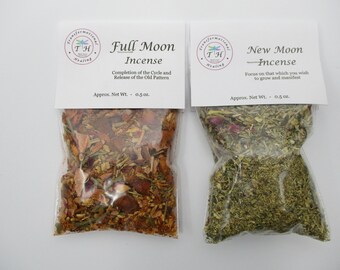Moon Incense Set / Magical Moon Herbs, Full Moon Incense & New Moon Incense, Lunar Offering Herbs - Dee's Transformational Healing
