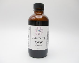 Organic Elderberry Syrup Plus - Ginger Cinnamon Orange Rose Hips Clove - Upper Respiratory Cold & Flu Care - Dee's Transformational Healing