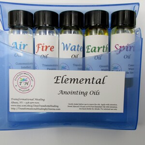 Elemental Oil Kit, Ritual Anointing Oil, Candle Blessing, Earth Oil, Air Oil, Fire Oil, Water Oil, Spirit Dees Transformational Healing image 4