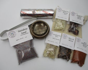 Incense Burning Kit Optional Resin Incense - Censer Charcoal Sand Tongs - Magical Ritual Spiritual Tools - Dee's Transformational Healing