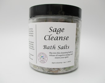 Sage Cleanse Bath Salt / Sage Ritual Bath Salts / Cleansing Bath Salts / Energy Clearing Bath - Dee's Transformational Healing