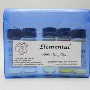 Elemental Oil Kit, Ritual Anointing Oil, Candle Blessing, Earth Oil, Air Oil, Fire Oil, Water Oil, Spirit Dees Transformational Healing image 5