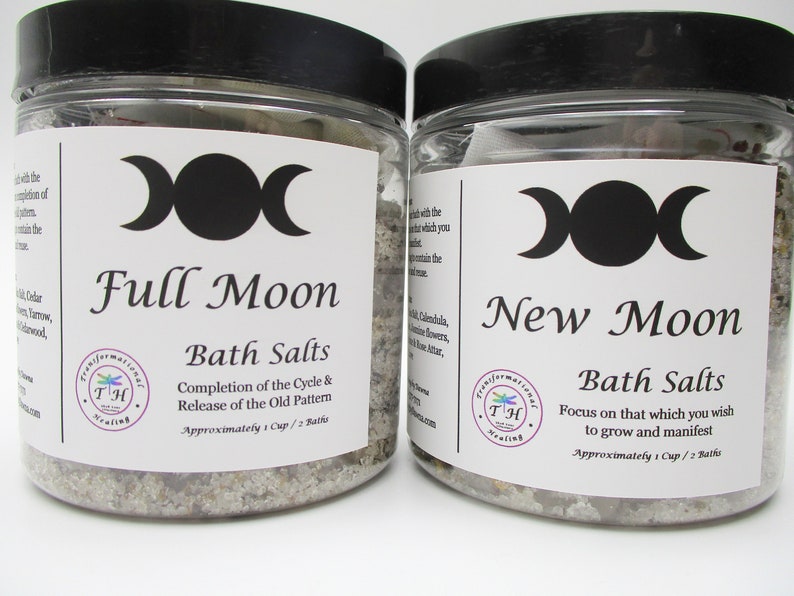 Moon Cycle Bath Salt Kit Full Moon Bath Salt and New Moon - Etsy