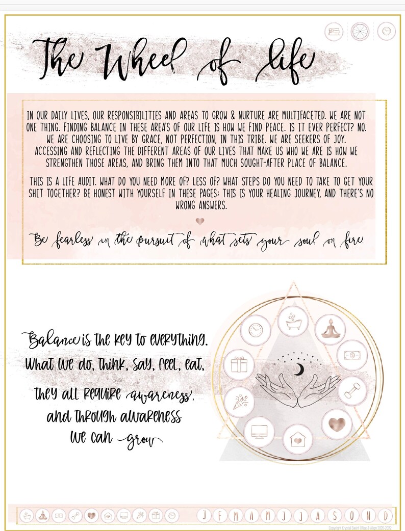 Align Life Compass Planner 2020 Digital Planner Self Love Self Help