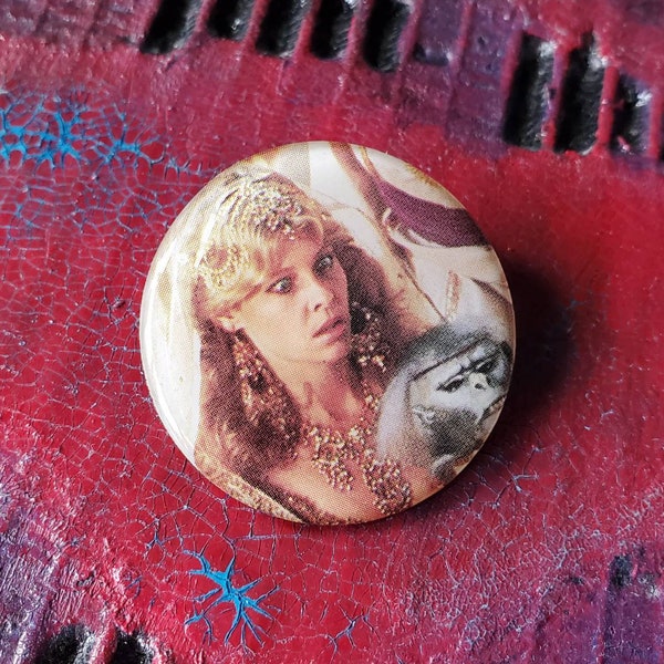 Willie Scott Loves Monkey Brains! | Indiana Jones and the Temple of Doom | Upcycled Movie Trading Card | 1.5 inch Resin Button