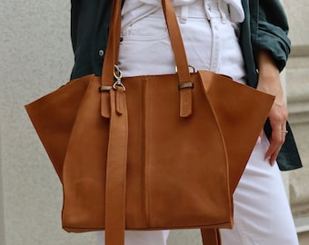 Leather tote bag, tote bags for women, custom tote bags, work bags for women, womens designer bags, camel tote bag, designer tote bags