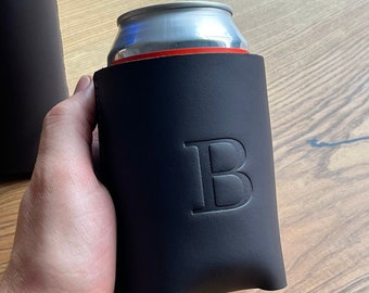 Refroidisseur de canettes en cuir et porte-bière, koozie en cuir