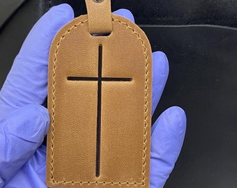 Leather Cross Keybell: Personalized Purse Charm