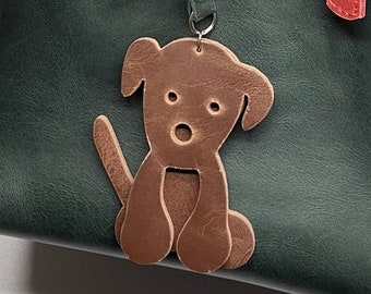 Dog Bag Charm, Handbag charm or backpack charm, personalized charm for bag, gift for her, gift for mom, leather bag charm,