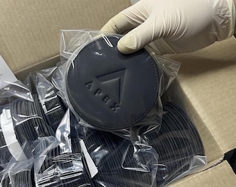 Black Bulk Leather Coasters, Custom Logo or Initial, Wood Holder Option