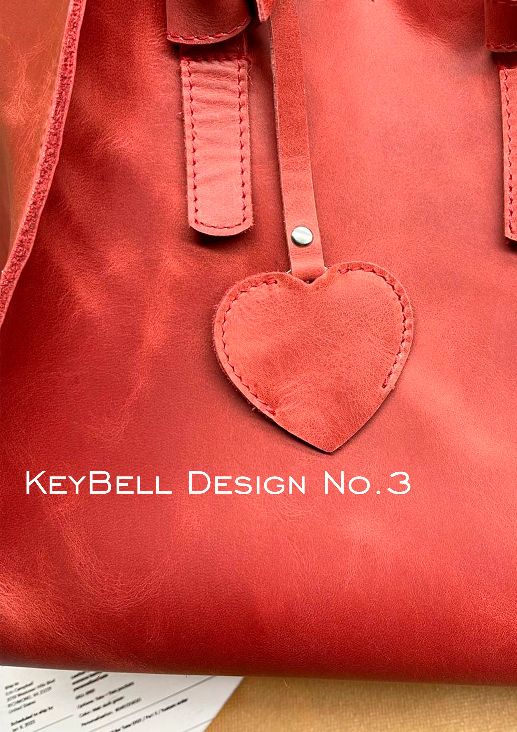 Leather Key Bell Purse Bag Charm  Leather Hang Tag Accessories