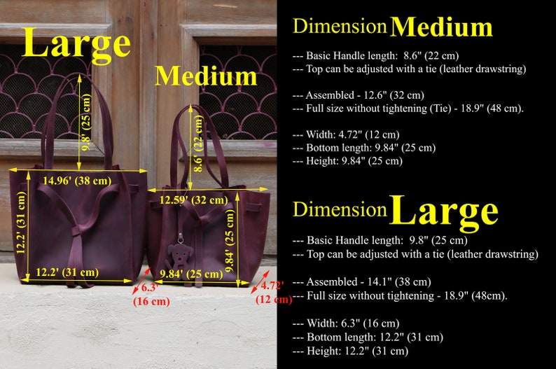 Leather tote bag, custom tote bags, tote bags for women, work bags for women, large leather tote bag, purple tote bag, personalized tote bag image 9