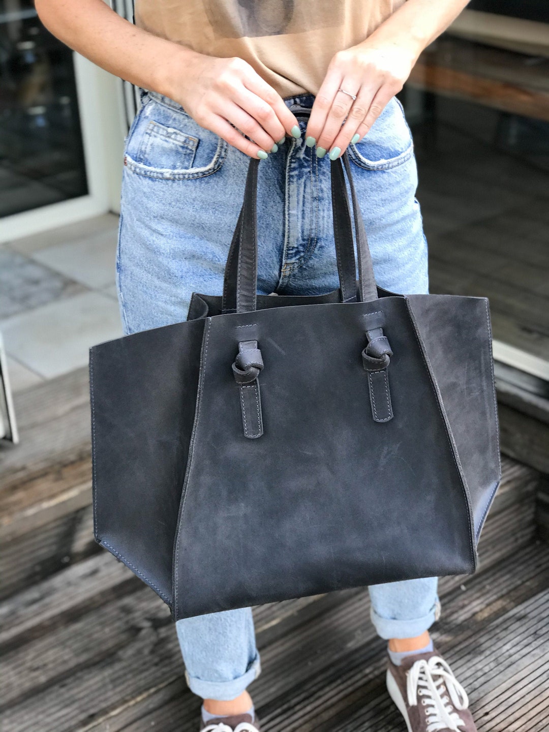 Leather Tote Bag Custom Tote Bags Personalized Tote Leather - Etsy