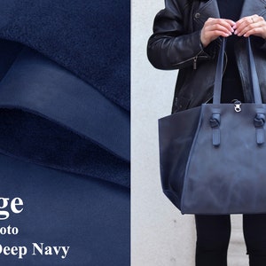 Leather tote bag, custom tote bags, women laptop bag, designer tote bags, handbags for women, leather tote purse, navy tote bag, tote bag Matte Deep Navy