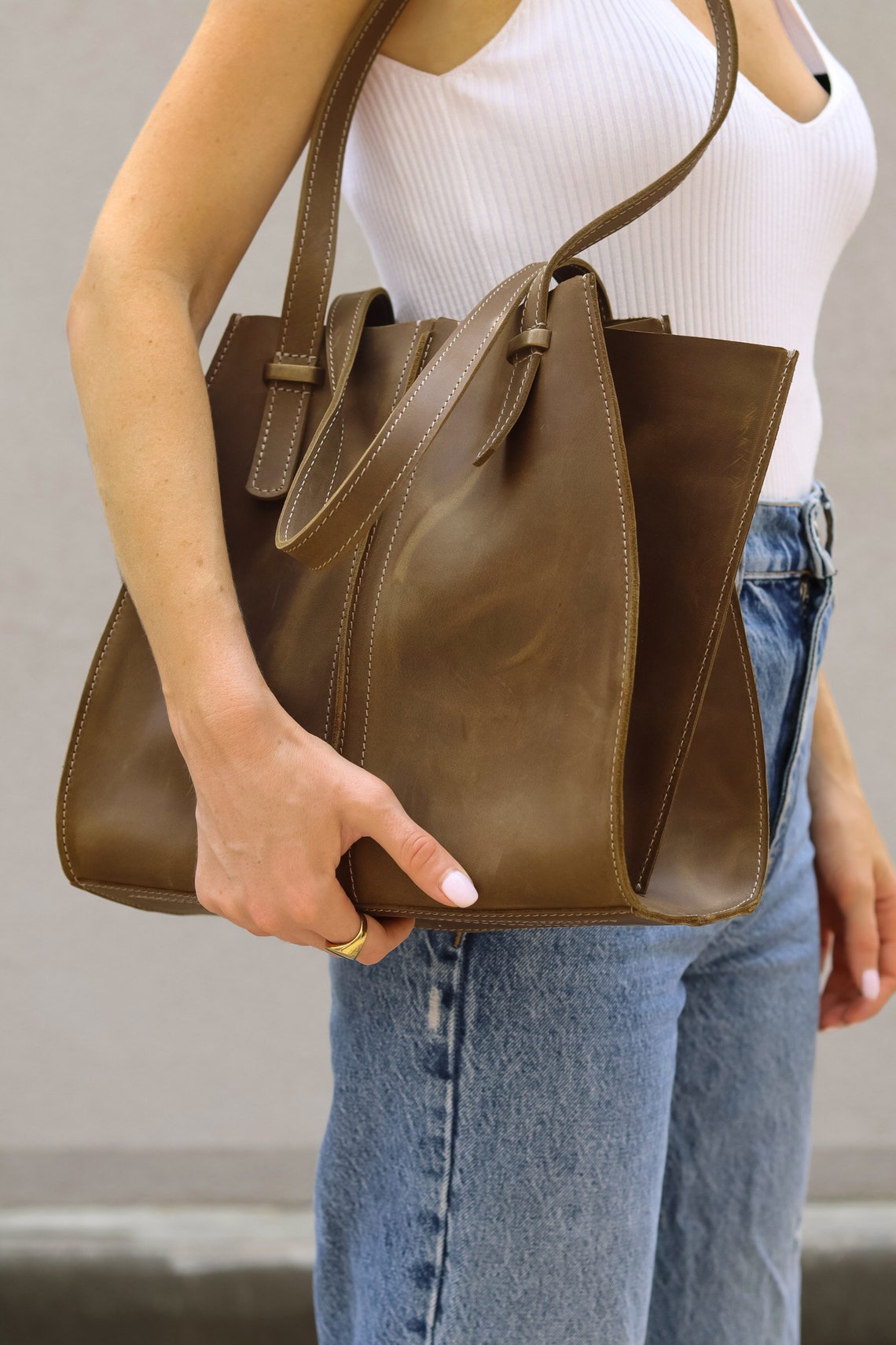 Leather Tote Bag Tote Bags for Women Custom Tote Bags Etsy