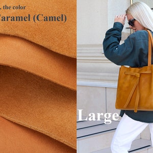 Leather tote bag, work bags for women, designer tote bags, custom tote bags, leather tote bag for women, camel tote bag, large tote bags Matte Caramel(Camel)