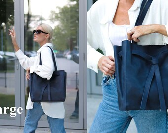 バッグ Workers Leather Handle Tote Bag Navy WORKERS / Leather Handle Tote Medium (Navy) – McFly Online Store