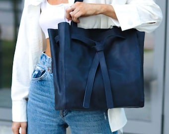 バッグ Workers Leather Handle Tote Bag Navy WORKERS / Leather Handle Tote Medium (Navy) – McFly Online Store