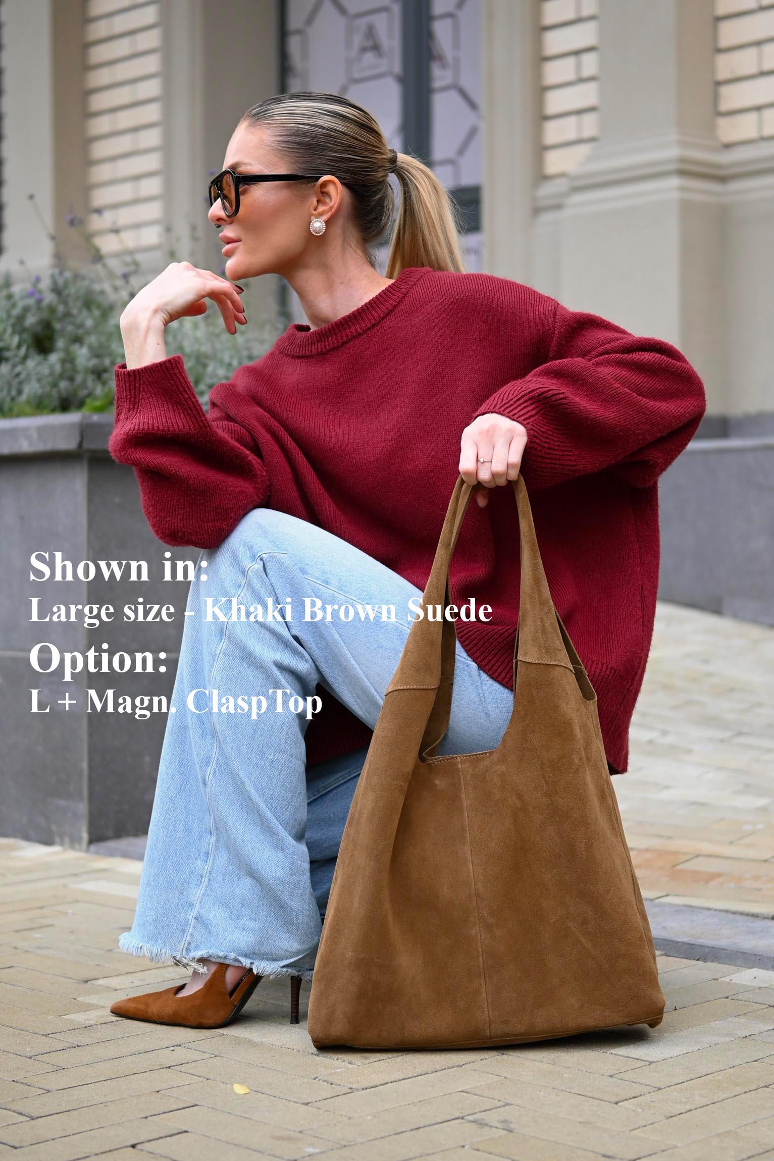 Vintage HKM Tan Suede Hobo Tote‎ Oversized Shoulder Bag Taupe Suede Leather Hobo Bag: Soft Shoulder Purse - Etsy main image 4
