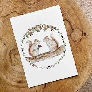 Postal Ardilla Boda / Amor