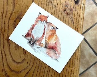 Postcard foxes