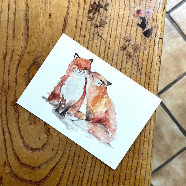 Postkarte Füchse