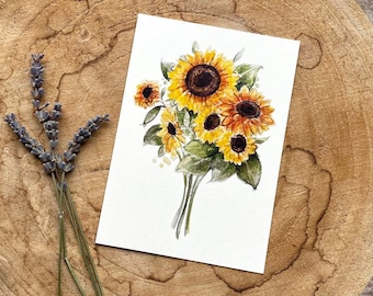 Postkarte Sonnenblume