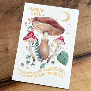 Postkarte Retro Pilz