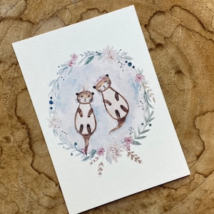 Postkarte Otter