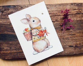 Postkarte Ostern Hase