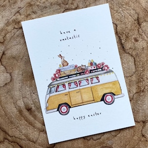 Cartolina Pasqua VW Bus Van Bulli