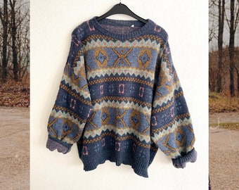 Vintage Pulli Cute Blue