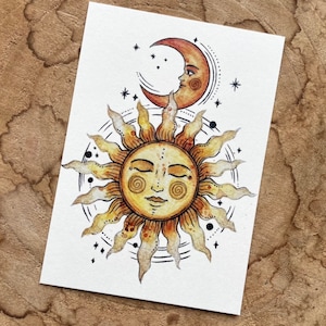 Postkarte Sonne Mond