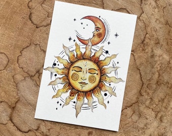 Carte postale Soleil Lune