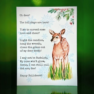 Herten kerstkaart, herten wenskaart, dierenkaart, dieren wenskaart, wenskaart, natuurkaart, herten kerstkaart, herten cadeau