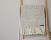 Handwoven Herringbone Throw 100% Wool Blanket