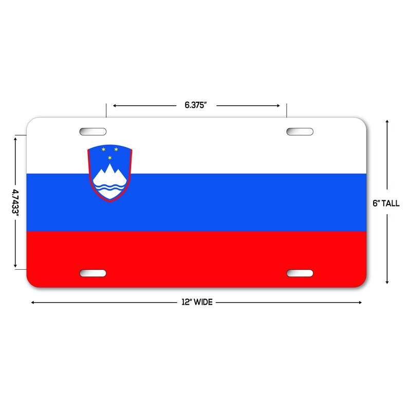 LP238 Slovenia Flag Plate Custom Novelty Aluminum Automotive 6 X 12 License Plate