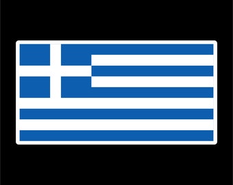 Greek National Flag Greece Vinyl Sticker Decal Blue And White Rectangular Shape Greek National Flag Greece Vinyl Sticker Decal Blue And White Rectangular Shape
