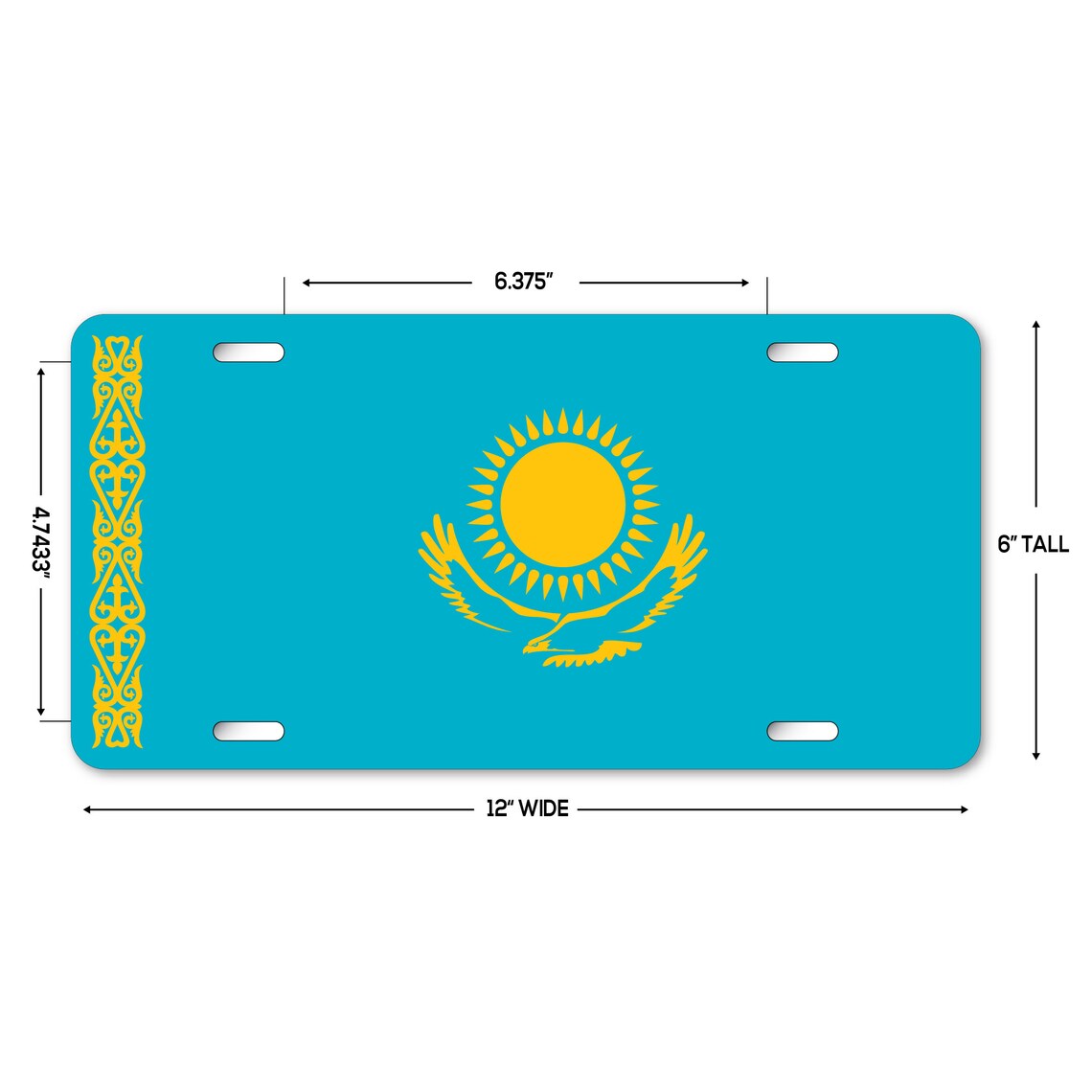 LP250 Kazakhstan Flag Plate Custom Novelty Aluminum Etsy