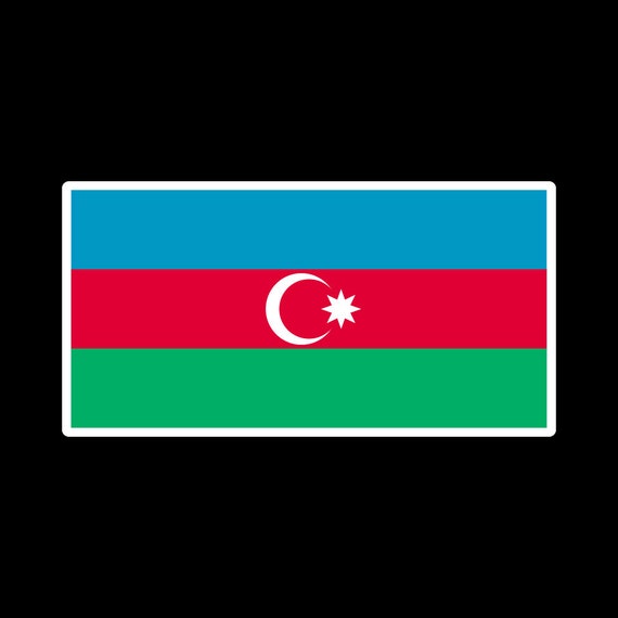 Sticker ** 5 Sizes ** Azerbaijan Flag Vinyl Decal 