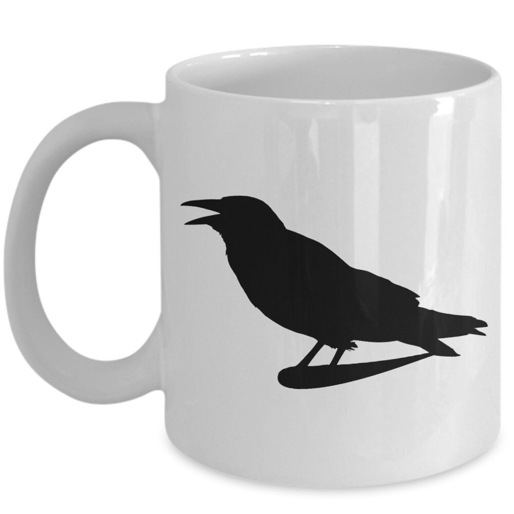 The Raven Coffee Mug Blackbird Crow Edgar Allan Poe 11 Etsy