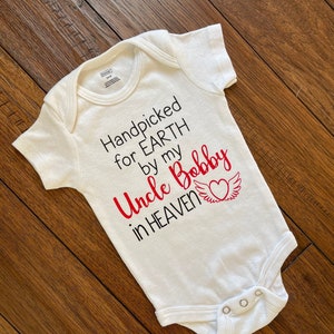Customizable Handpicked For Earth Baby Bodysuit, Baby Shower Gift, Newborn Gifts, I’m Memory Of