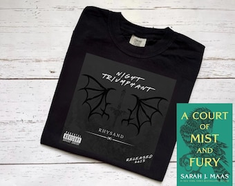 Licensed Rhysand Comfort Colors Tee, Night Triumphant, Sarah J Maas Merch, ACOTAR Apparel, Hello Feyre Darling, Winged Male, Night Court